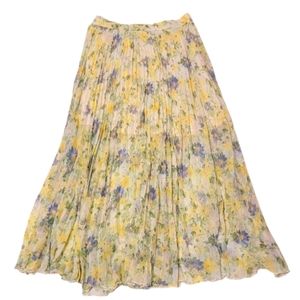 Abercrombie and Fitch Pleated Floral Maxi Skirt.